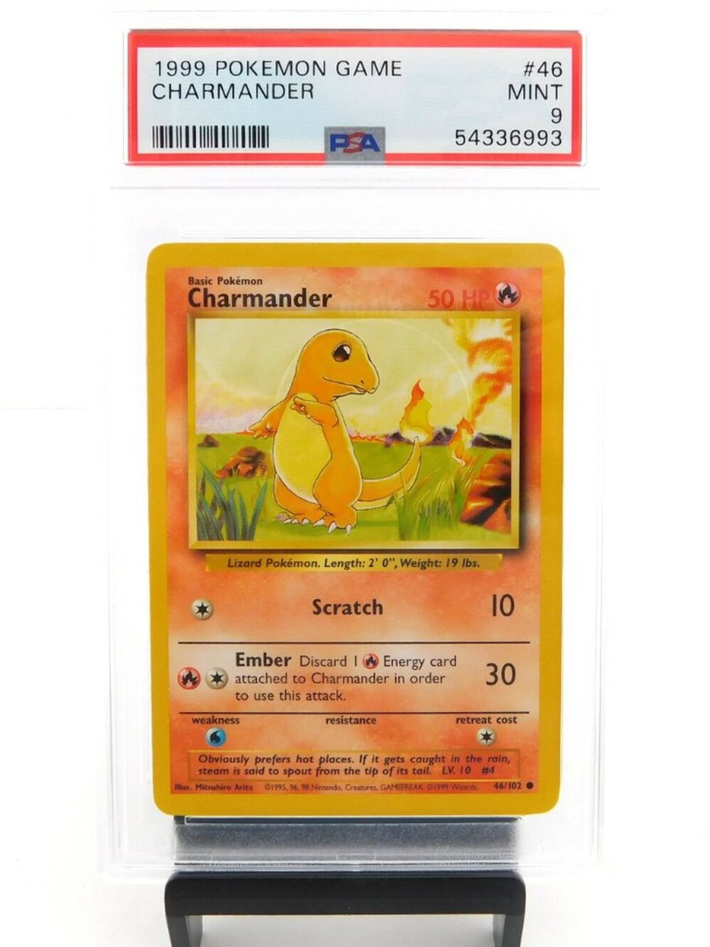 CHARMANDER PSA 9 1999 Pokemon Game Card #46 Mint